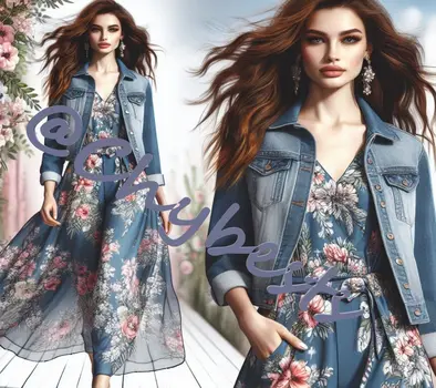 floral dress with denim jacket