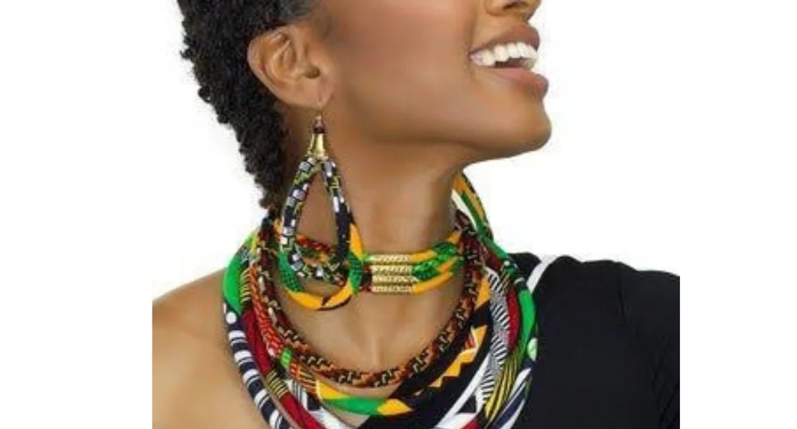 How to Layer Gold Jewelry on Ankara